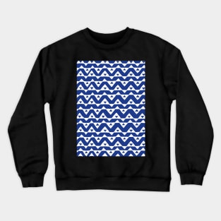 Dark Blue and White Triangle Chevron Pattern Crewneck Sweatshirt